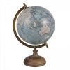 Clayre & Eef Wereldbol 22x37 cm Blauw Wit Hout Ijzer Rond Globe online kopen