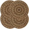 VidaXL Placemats 4 st rond 38 cm jute donkerbruin online kopen