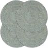 VidaXL Placemats 4 st rond 38 cm jute olijfgroen online kopen