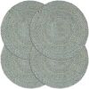 VidaXL Placemats 4 st rond 38 cm jute olijfgroen online kopen