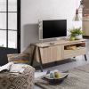 Kave Home Thinh TV meubel, 1 deur en 1 lade van massief acaciahout online kopen