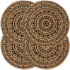 VidaXL Placemats 4 st rond 38 cm jute donkerbruin online kopen