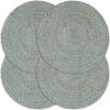 VidaXL Placemats 4 st rond 38 cm jute olijfgroen online kopen