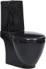VidaXL Toilet met afvoer achter keramiek zwart online kopen