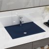VidaXL Wastafel met kraangat 60x46 cm keramiek mat donkerblauw online kopen